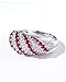 Aotiwe Anillos de Matrimonio para Mujer, Fashion Ring Set Silver Round with Ruby and Diamond 9K White Gold Size 7.5