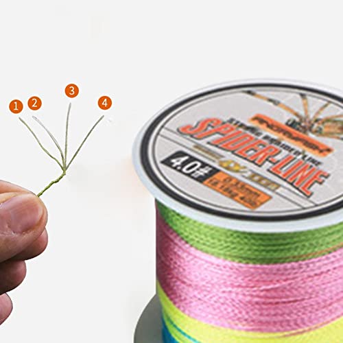 Kaikso-In Geflochtene Angelschnur, 100 m, 4 Stränge, glatte Polyethylen-Geflechtschnüre, starke Zugkraft, verschleißfest… – Bild 4