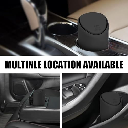 Image of Car Trash Can with Lid, Cup Holder Inserted Odor Isolation Leakproof Mini Storage Bucket, Portable Press Opening Detachable and Cleanable Trash Can, Universal for Most Cars Home (Black)