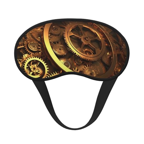 Sleep Mask for Side Sleeper Silk Sleeping Eye Masks with Elastic Strap Super Soft Eye Sleep Shade Cover Cool Steampunk Gears Blackout Night Blindfold for Women Men Travel