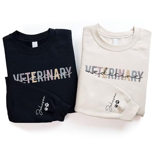 Personalized Embroiderd Veterinary Medicine Sweatshirt - Vet Tech Sweater, Veterinarian Gift, Vet Med Staff Gifts4