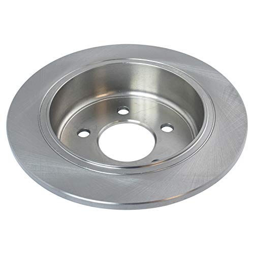Image of TRQ Rear Brake Pad and Rotor Set Semi Metallic Solid Rotors | For 1995-1998 Jeep Grand Cherokee