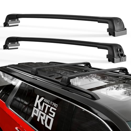 KitsPro 260lb Lockable Roof Rack Cross Bars for 2021-2026 Tahoe Suburban Yukon Escalade Heavy Duty Aluminum Crossbars Matte Black No Drilling (Flushed Side Rails Only)