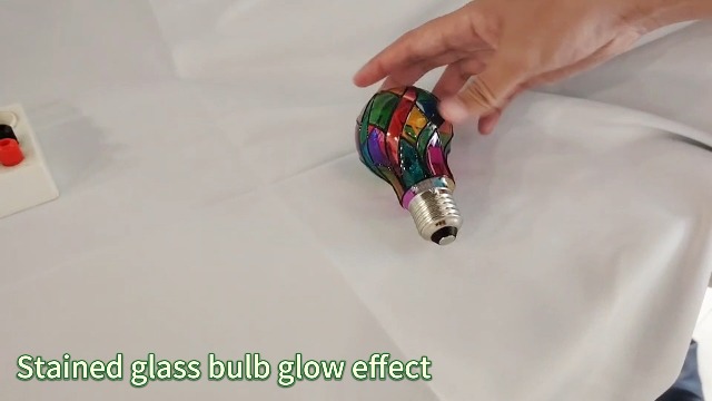 Aygrochy LED Stained Glass Light Bulb Stained Glass Bulb,4W E26