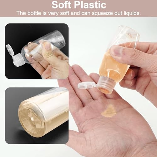 10 Pcs 100ml Travel Bottles Container for Toiletries, Flip Cap Plastic Squeeze Bottles with Labels Use for Shampoo, Lotion - Image 4