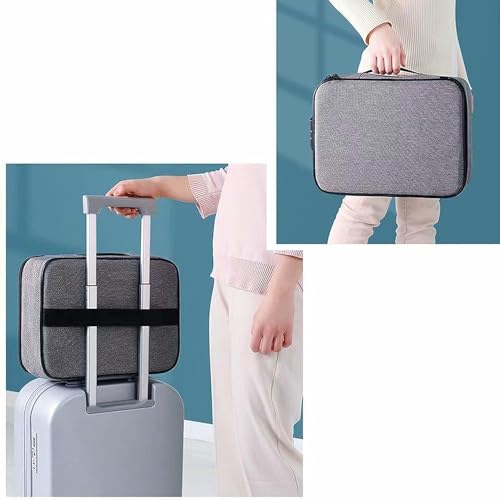 Image of Fireproof Waterproof Document Bag with Lock - Portable Waterproof Document Organizer for Important File - Fire Proof Travel Storage Case with Zipper for Laptop (Morden Bag)