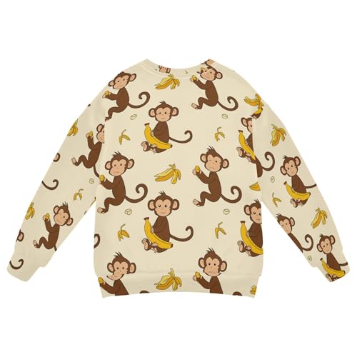 JUNZAN Funny Monkey Bananas Little Boys Hooded Sweatshirt Fleece Hoodies for Girls Athletic 4T2