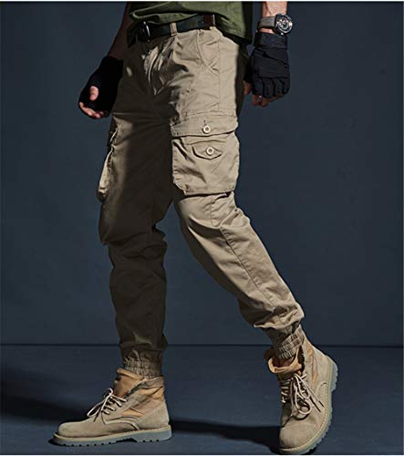 HARGLESMAN Mens Tactical Pants Fashion Joggers Multi Pockets Casual Stretch Cotton Cargo Pants Army Trousers3