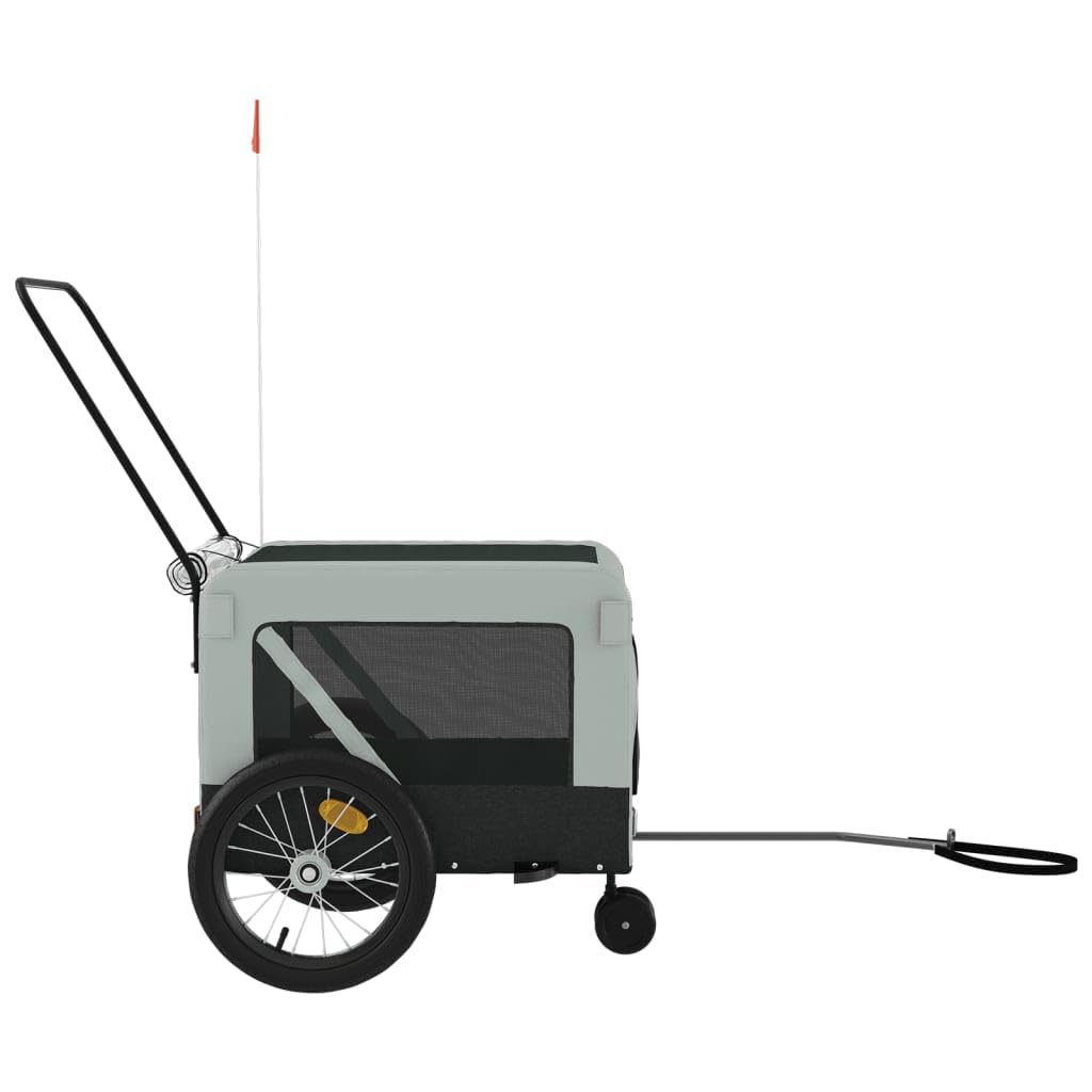 Homgoday Przyczepa rowerowa dla zwierząt Szara i czarna Oxford i żelazo, wyposażenie wózka dla psa, wózek rowerowy wózek rowerowy, wózek dla psa, transporter rowerowy model 93937