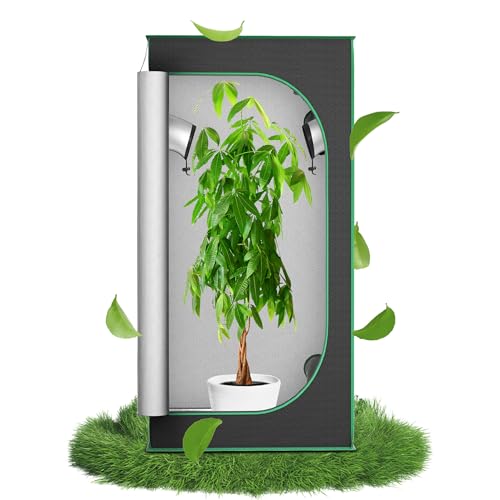 COSTWAY Growbox Darkroom Growzelt Grow Tent Zuchtschrank Pflanzenzucht Gewächszelt (80x80x160 cm)