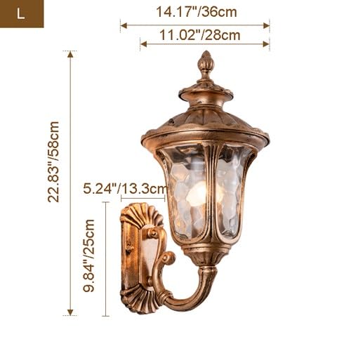 Lanterne murale traditionnelle bronze grand format étanche
