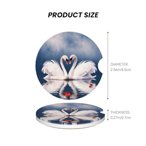2 Posavasos de Cerámica para Auto 2.56" Universal miniatura 2