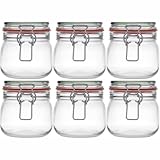 Flaschenland - 6x Drahtbügelgläser 634 ml, Einmachglas, luftdichtes Vorratsglas zur Aufbewahrung von Gewürzen, anderen Lebensmitteln oder Meal Prep, Gläser mit Drahtbügelverschluss | Made in Germany