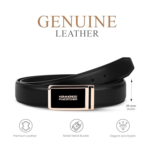 Image of HAMMONDS FLYCATCHER Belt for Men Leather Original - Adjustable Waistband up to 46 Inches Belt for Jeans & Dress Pants - 1.5 inch Width - Zinc Casted Buckle - Formal & Casual Wear - Branded Men Belts