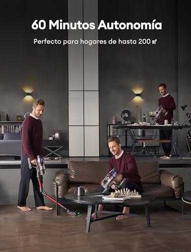 Ultenic U16 Aspiradora sin Cable 55Kpa/60Min, Pantalla LED Muestra Batería Restante en Minutos, Escoba Aspiradora Antienredo con Tubo Articulado, Limpia el Fondo de los Muebles sin Agacharse