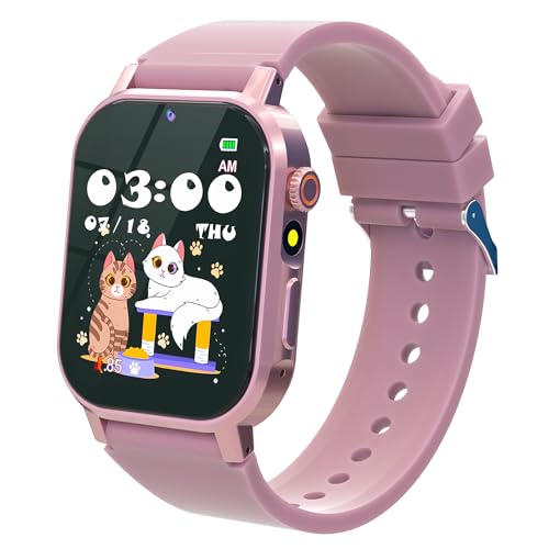 Kids Smart Watch for Girls Age 5-12, 32 Games HD Touch Screen Girls Watch with Camera Video Music Player Pedometer Flashlight 12/24 hr Gifts for 6 7 8 9 10 Year Old Girl Birthday Gift