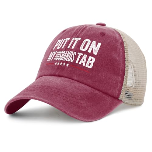 Image of Put It On My Husbands Tab Hat for Mens Funny Ball Cap Men AllBlack Ball Cap Vintage Unique Gifts for Cooks