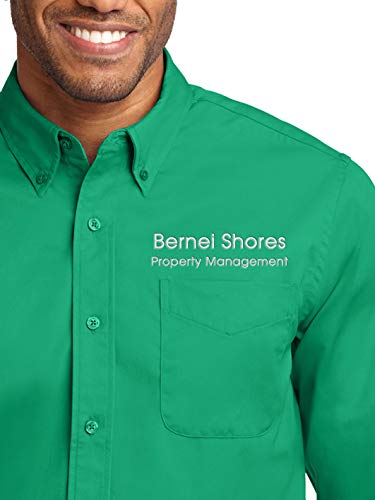 Custom Long Sleeve Button Up Shirts for Men - Add Your Text - Personalized Embroidery Button Down Easy Care Shirts2