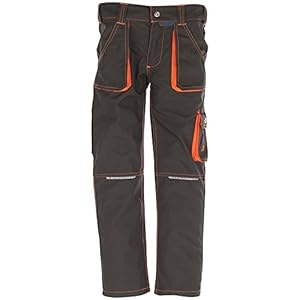 Planam Unisex Basalt Kids-werkbroek junior maat 98/104 in marine/oranje (1-pack)