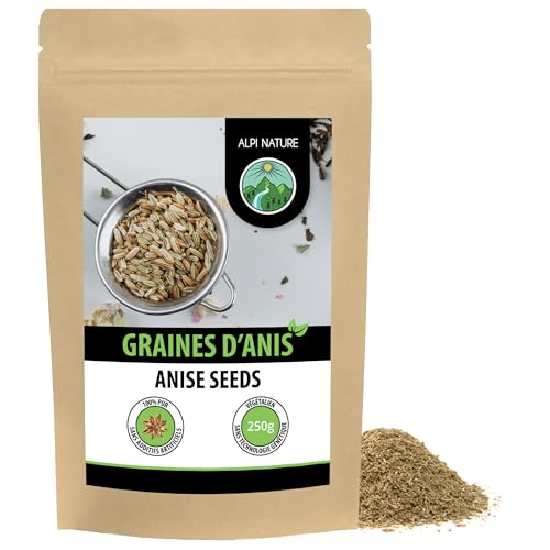 Alpi Nature Anis Entier 250g, Anis Vert en Graines Entières pour Thé et Cuisine