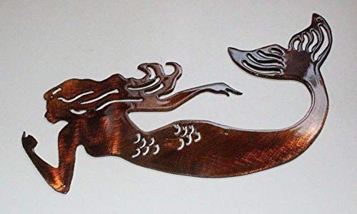 Swimming Mermaid Metal Wall Art