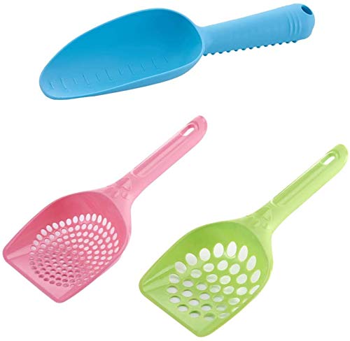 Farzeo Cat Litter Scoop, Plastic Kitty Litter Pet Shovel, Cat Sand Sifter, Dog Poop Scooper Sieve Set Cleaning Products Toilet, Food Feeder Shovel Scoop Set, All Made of Premium Plastic Material
