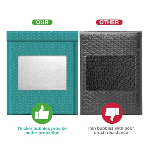 Image of Metronic Bubble Mailers 10.5x16 500 Pack Forest Green Bubble Mailer Usable Size 10.5x15 Self-Seal Padded Envelopes, Packaging Supplies for Business