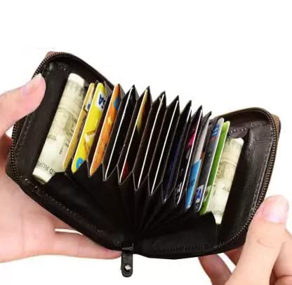 Image of MAESTRA Leather Unisex Travel Accessory- Travel Wallet(Grease Black)