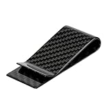 WAFJAMF Carbon Fiber Money Clip Credit Card Business Card Clip Front Pocket Clips for Men (Bright Black)