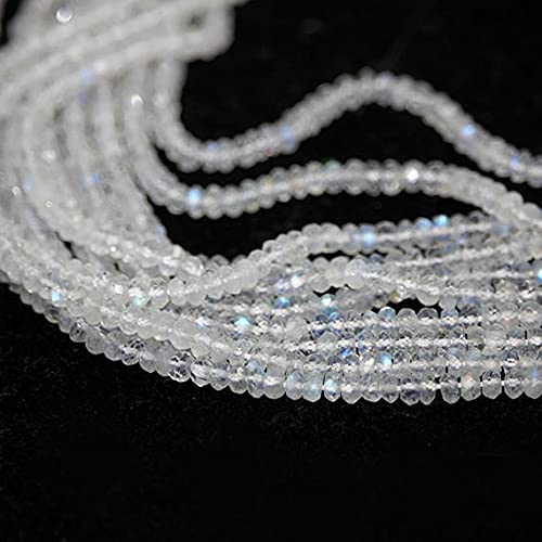 Pierre de lune arc-en-ciel lot de 20 rondelles facettées 3mm pour création bijoux