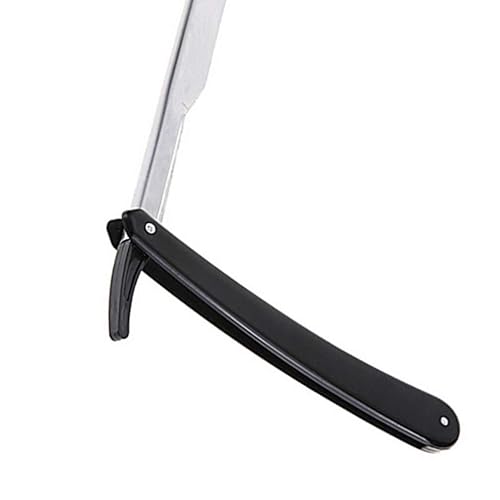 FOMIYES Maquinilla de afeitar de barba recta afeitadora de peluquería plegable afeitadora manual sin cuchillas 2 piezas para hombres, marido, papá,