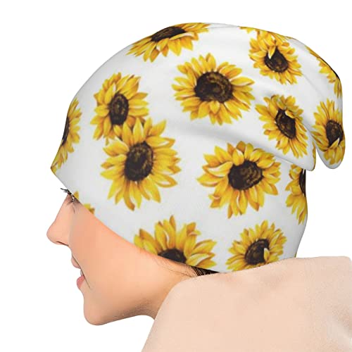 Beautiful Sunflower Flower Beanie Chemo Hat Cancer Headwear Knitted Hats Baggy Slouchy Scarf Skull Cap For Adult Women Men Gifts #TOP5