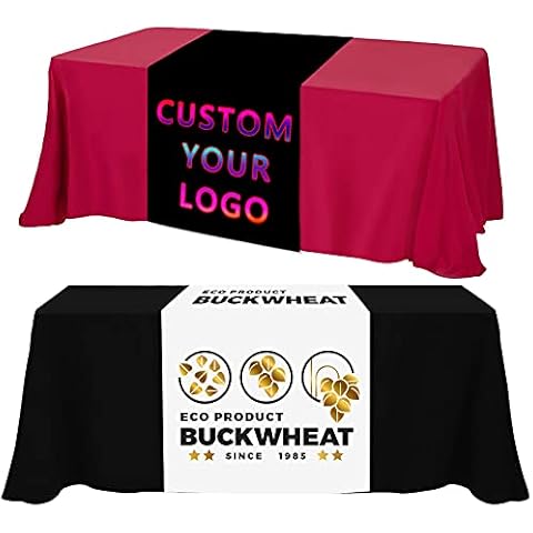 Farmelov Custom Table Runner with Business Logo, 30"x72" Personalized Table Runners Customized Text Photo for Party,Tradeshow Events,Wedding,Christmas Decor Cover