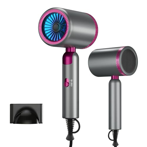 Hair Dryer for Women & Men, 1800W Foldable Ionic Hairdryer, Compact & Lightweight Blow Dryer with Even Heat, Ceramic Tec, No Heat Damage, Fast Drying, Anti Frizz, Foldable Hair Dryers