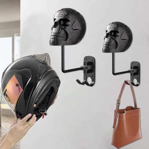 Evita caídas con la pastilla de casco de motocicleta de calavera para pared 3