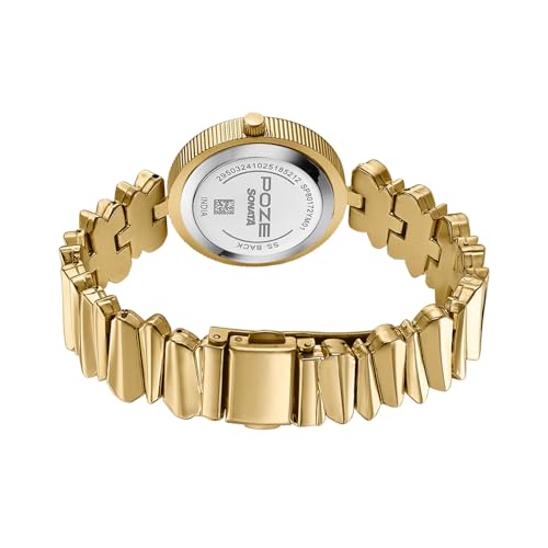 Image of Sonata Poze 8 Quartz Analog with IPG Dial IPG Alloy Strap Watch for Women - SP80172YM01W