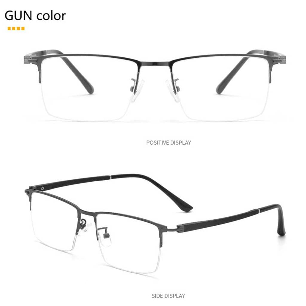 WZX Gafas de Lectura para computadora con luz Anti-Azul de Medio Marco para Hombres, luz Anti-Azul, antideslumbrante, Anti-cansancio Ocular, Anti-UV, Mejor sueño, Adecuado para Pantalla/TV/Tableta