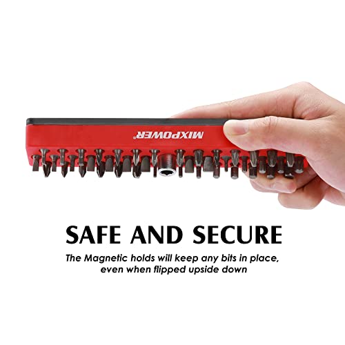 Image of MIXPOWER 1 /4 inch Magnetic Bits Holder,43 Hole Hex Bit Organizer with Strong Magnetic Base, Magnetic Tool Organizer