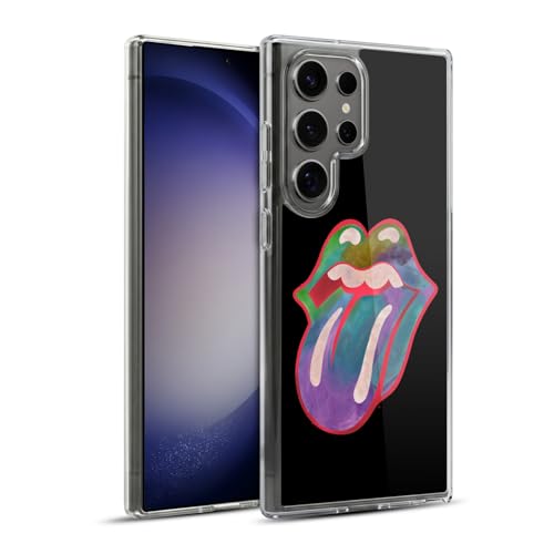 Funda de gel Samsung S23 Ultra The Rolling Stones con diseño de lengua de acuarela oficial