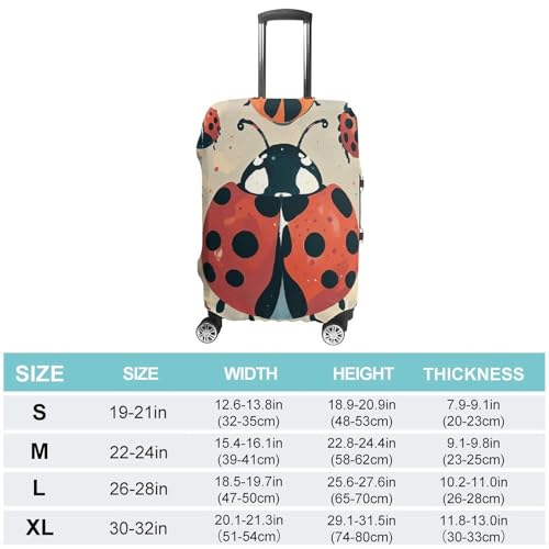Ladybugs Pattern Infinite Speckled Elastic Luggage Cover Suitcase Protector for 19-32 Inch Suitcases | Universal Stretchable Travel Bag Cover | Anti-Scratch, Washable with Zipper Closure L2