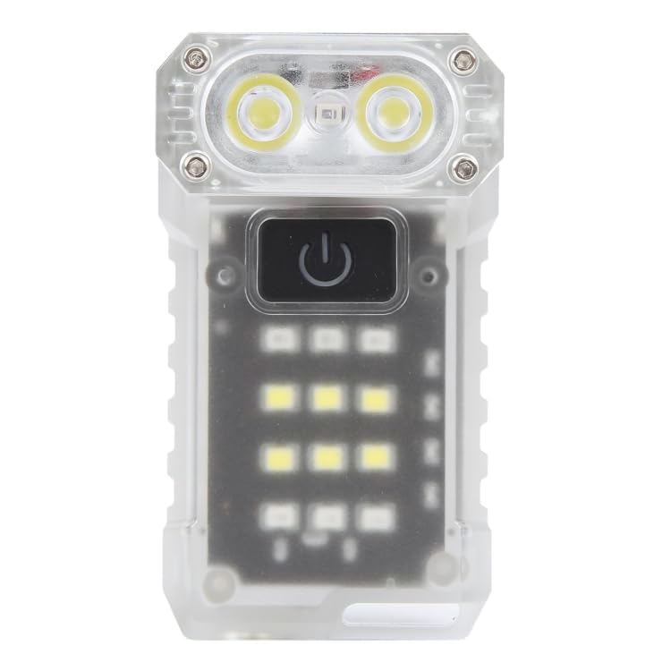 Image of Multifunctional LED Work Flashlight with Rotating Head, Magnetic Clip, UV Detection, USB Rechargeable - Compact Waterproof Torch for Camping, Emergency, and Work