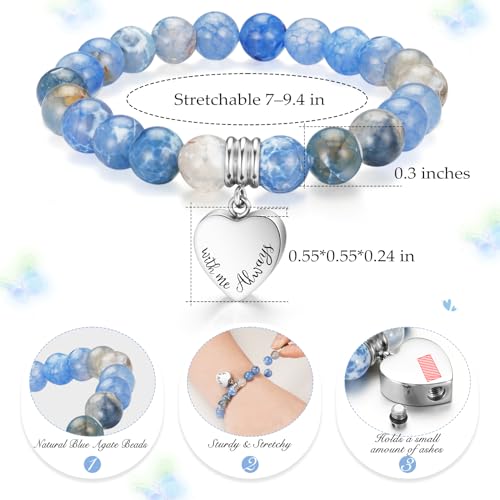 abooxiu Cremation Jewelry Urn Bracelet for Ashes Memorial Heart Ashes Keepsake Cremation Ash Bracelets Urn Jewelry for Ashes of Loved Ones for Women - With Me Always2