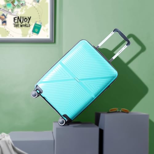 Image of Stony Brook Nasher Miles Axis 55 Cm 20 Inch Polypropylene Hard-Sided 4 Wheels Spinner Cabin Luggage Trolley Bag (Light Blue)