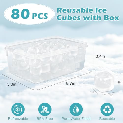 Cubos de Hielo Reutilizables Plásticos 80 Piezas miniatura 2