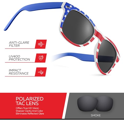 Image of Retro Rewind Polarized Sunglasses for Women Men - UV400 Classic Square Vintage Shades Trendy Unisex Sun Glasses