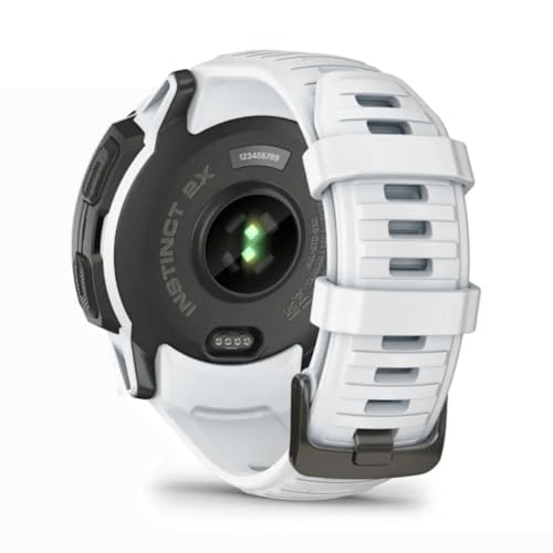 Image of Garmin Instinct 2X Solar, Large Rugged GPS Smartwatch, Built-in Sports Apps and Health Monitoring, Solar Charging and Ultratough Design Features, Whitestone