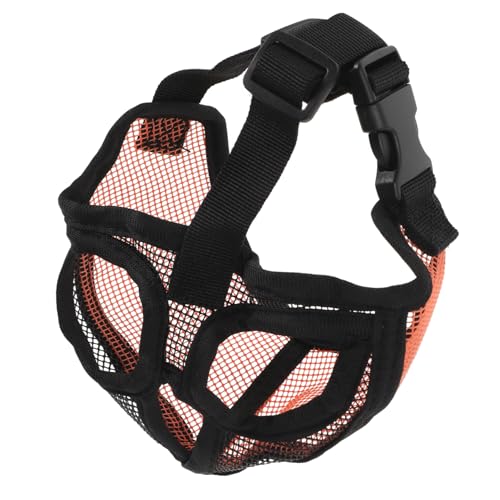 GANAZONO Adjustable Pet Muzzle for Dogs Short Snout Breed Breathable Mesh -Biting Cover Dog Mask