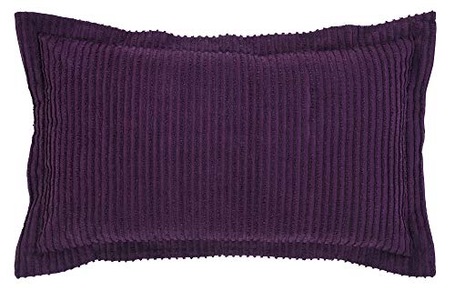 Jullian Collection - Federa morbida e leggera a spesse 100% trapuntato lussuosa lavabile in lavatrice asciugabile in asciugatrice federa king size prugna righe cotone