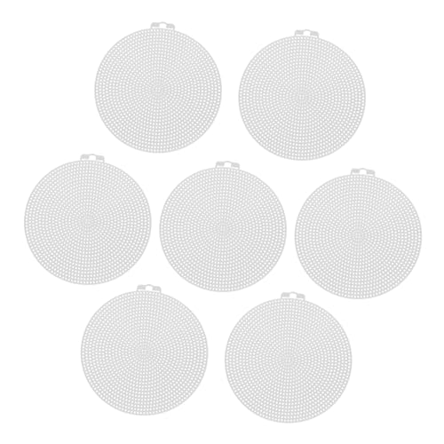 KONTONTY 10pcs Round Braided Pads Mesh Screen Black Mesh Fabric Round Blank for Cross Stitch