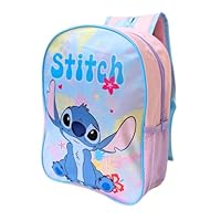 Disney Stitch Backpack Girls Kids Rucksack School Bag Character Carry Bag Pink Adjustable Shoulder Straps Premium Travel Backpacks Lilo